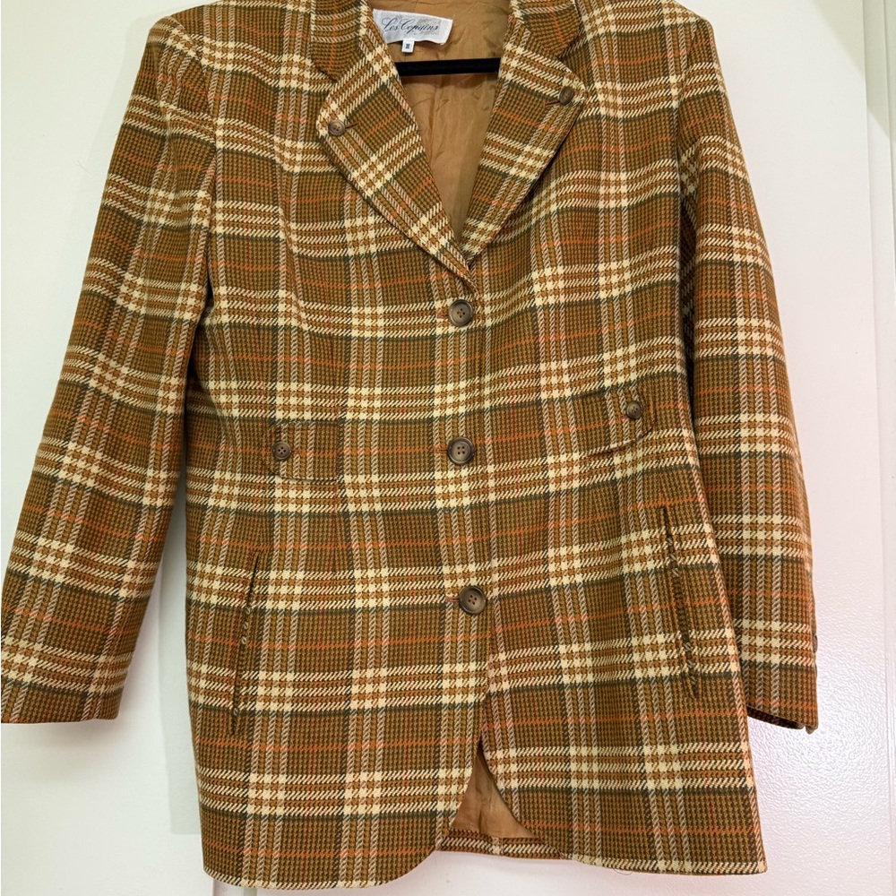 Vintage Tan Plaid Blazer